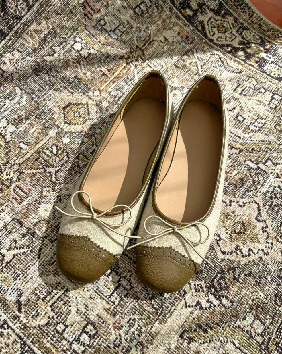 Color Block Round Toe Flats