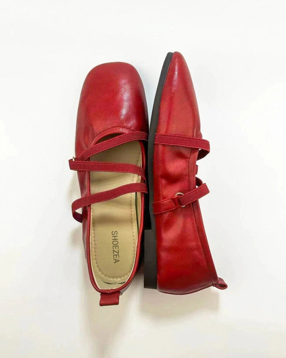 Cross Straps Foldable Ballerinas