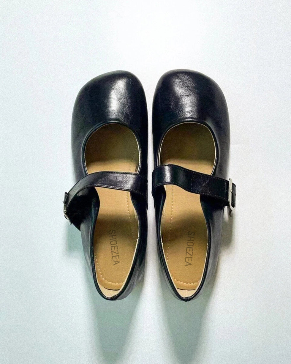 Foldable Round Toe Mary Janes