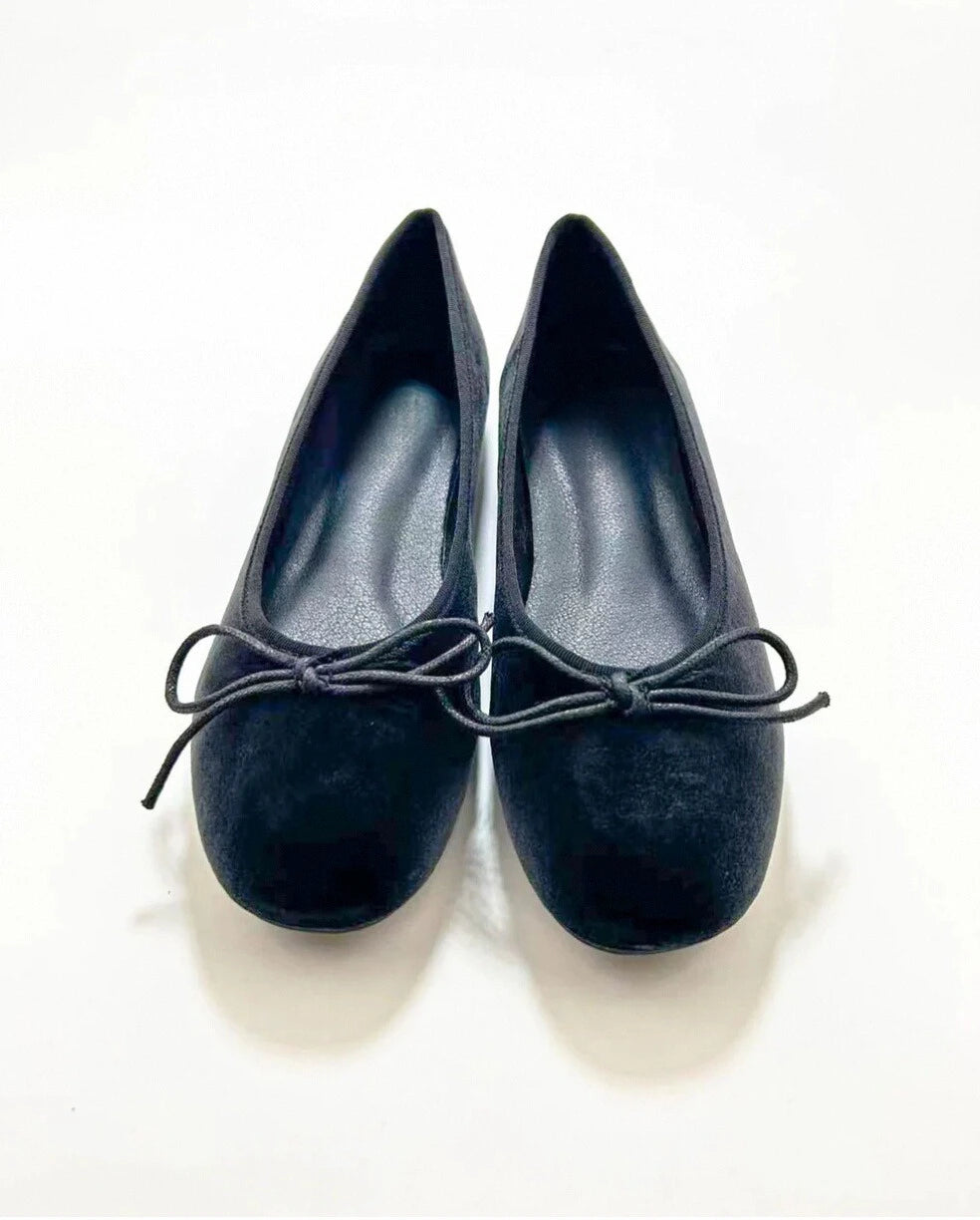 Suede Round Toe Ballet Flats