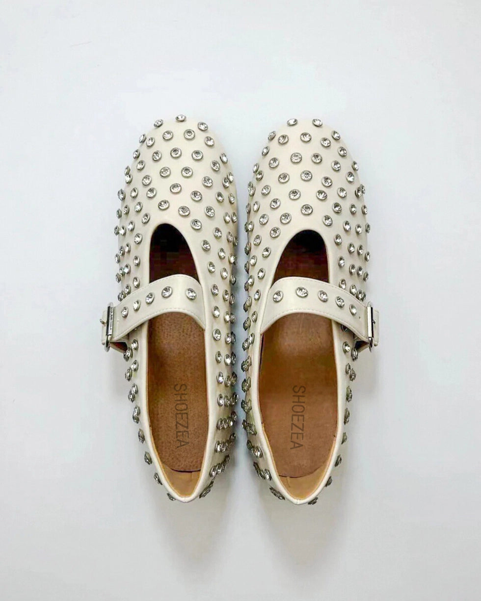 Round Toe Studs Mary Janes