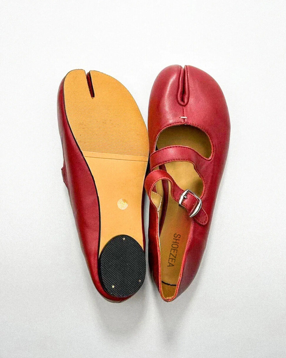 Double Straps Tabi Ballet Flats