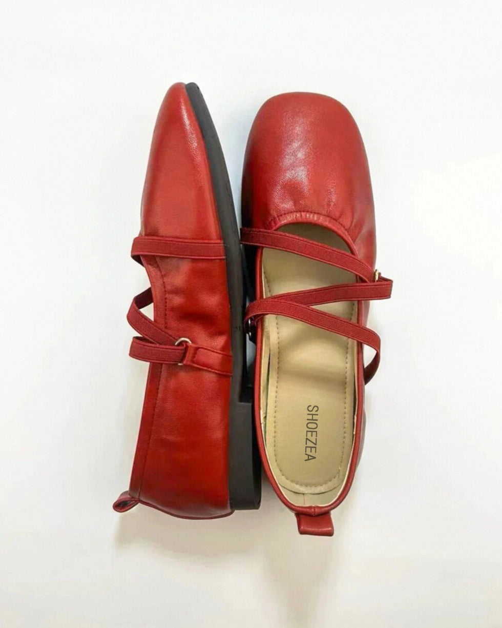 Cross Straps Foldable Ballerinas