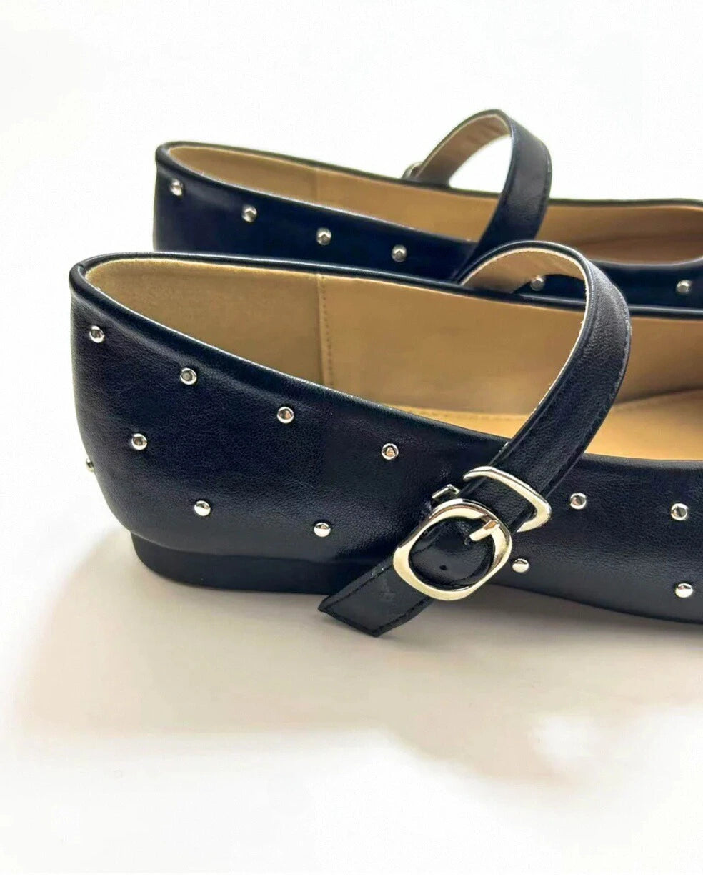 Studded Square Toe Mary Janes