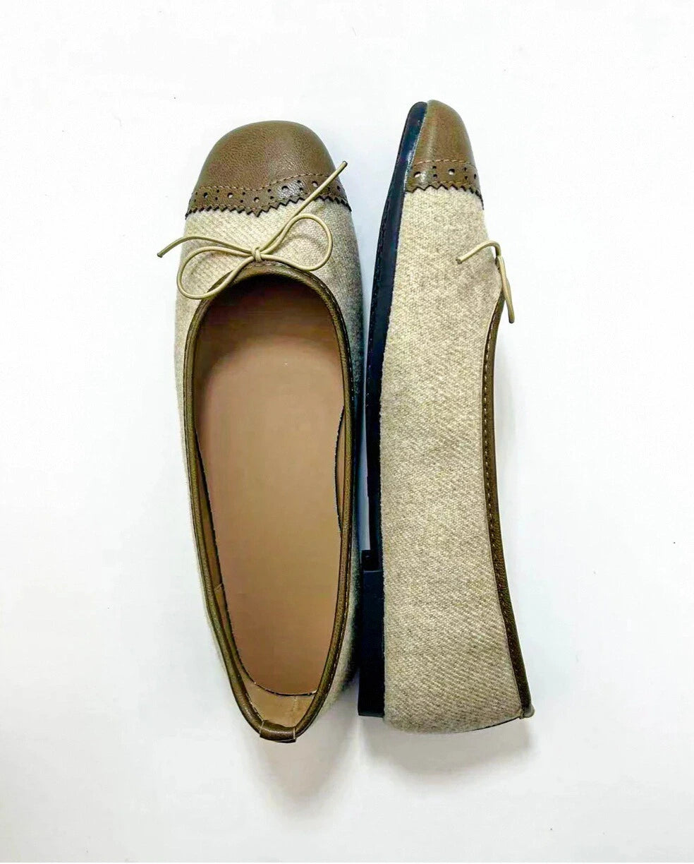 Color Block Round Toe Flats