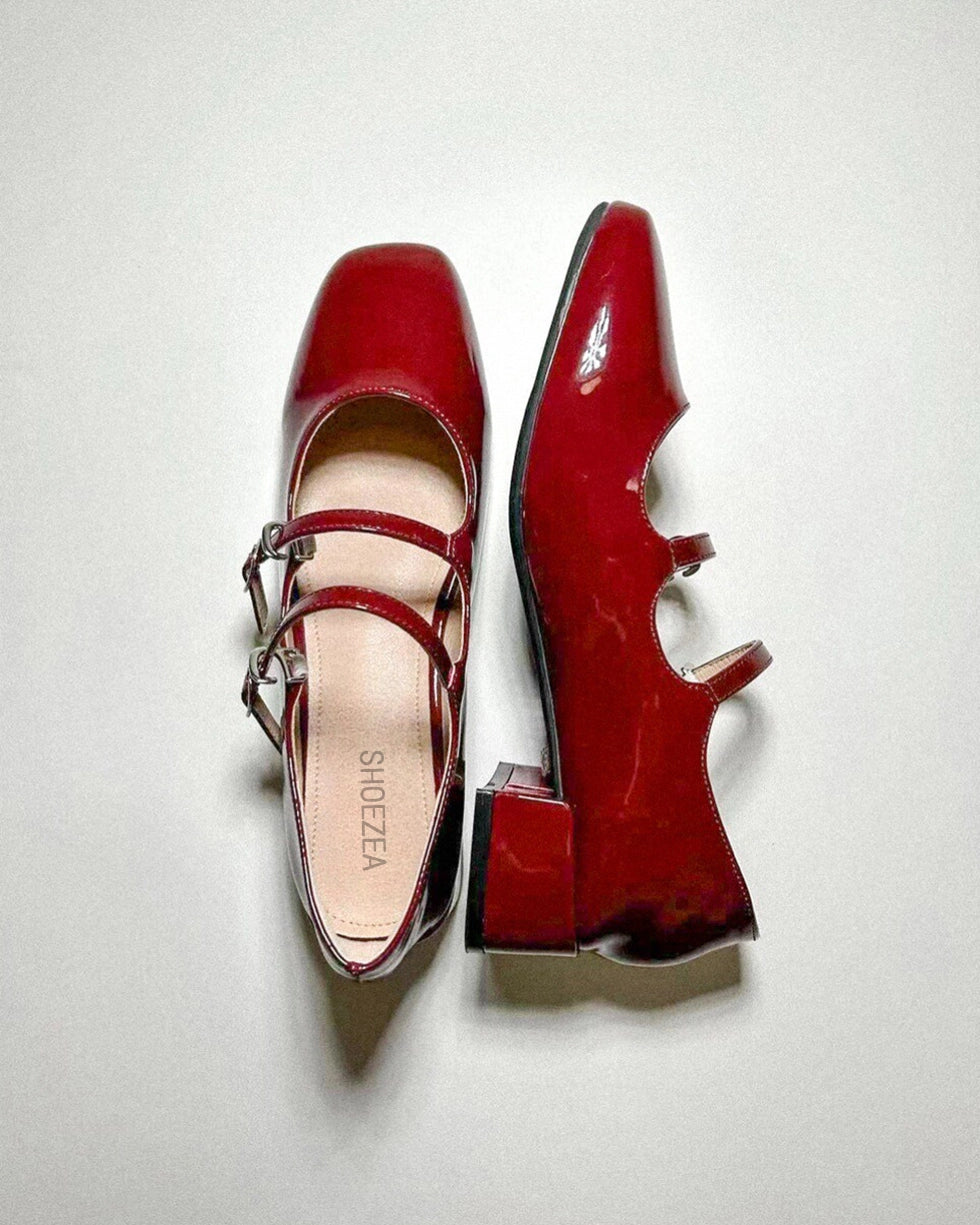 Double Strap Mary Jane Heels