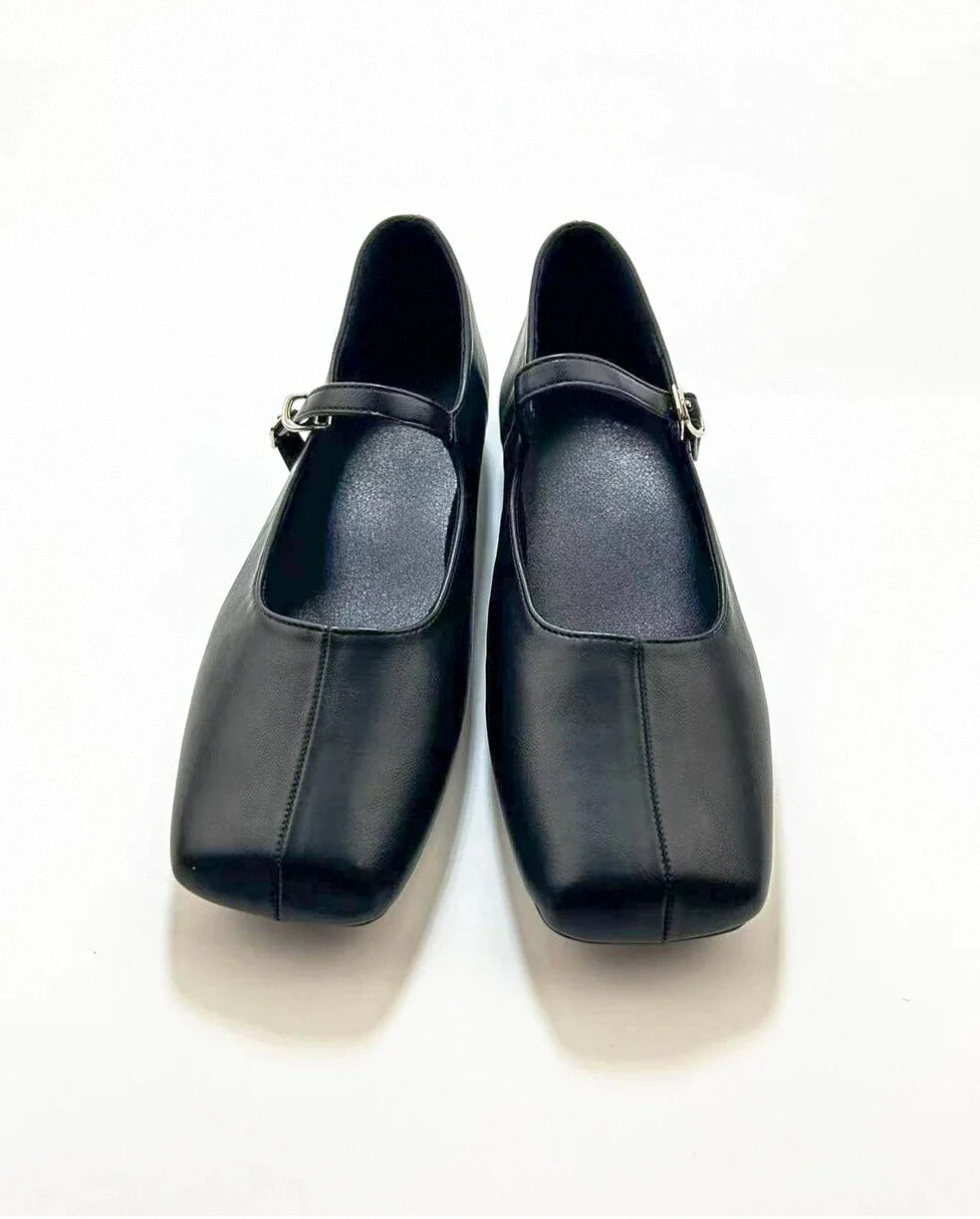 Plain Toe Mary Jane Flats