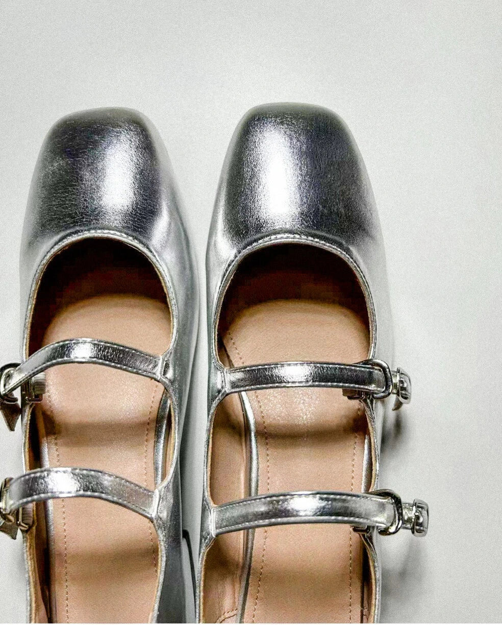 Double Strap Mary Jane Heels