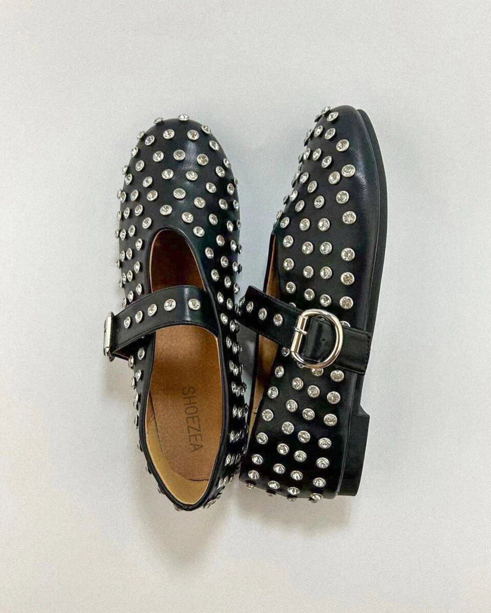 Round Toe Studs Mary Janes