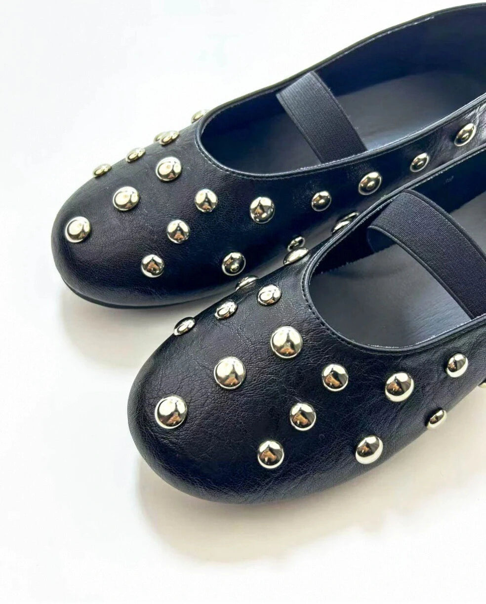 Studded Single Band Ballet Flats