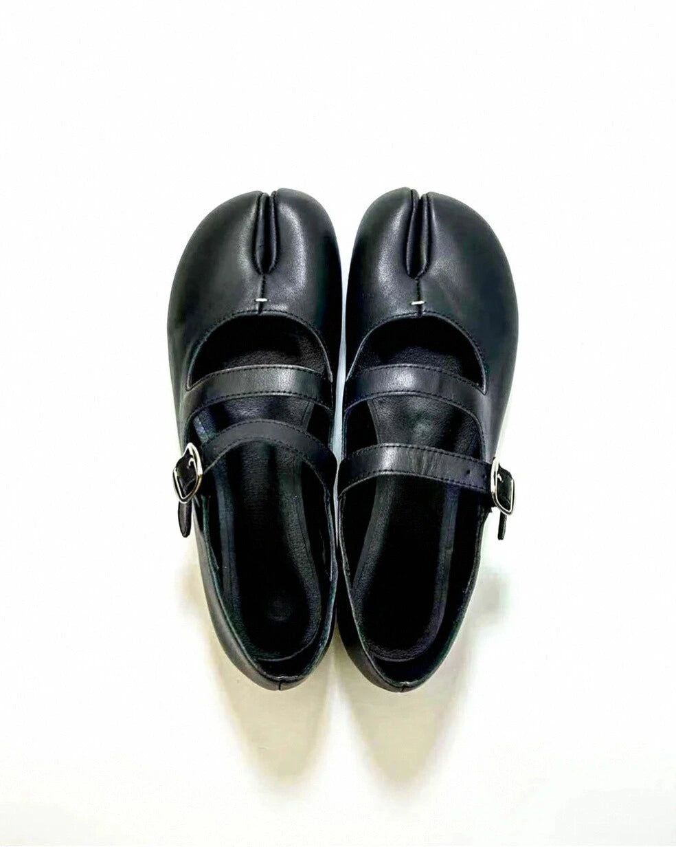 Double Straps Tabi Ballet Flats