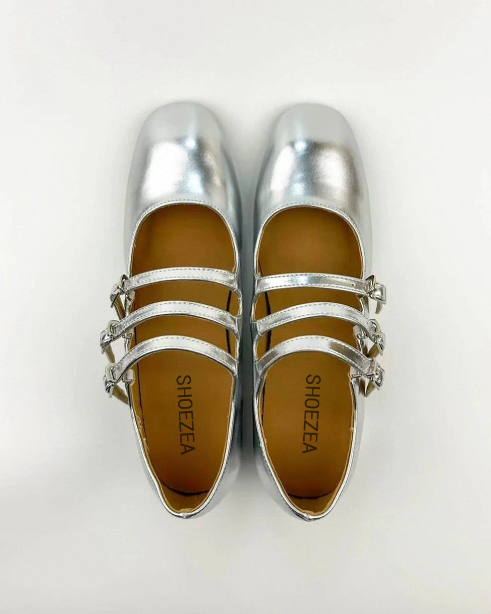 Three Buckle Heeled Mary Janes