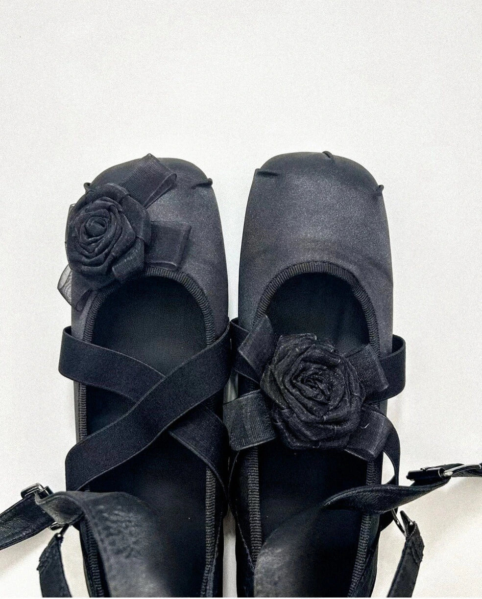 Asymmetrical Flower Ballet Flats