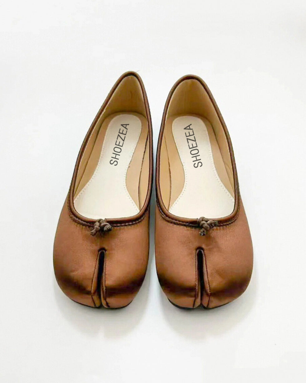 Satin Tabi Ballet Flats