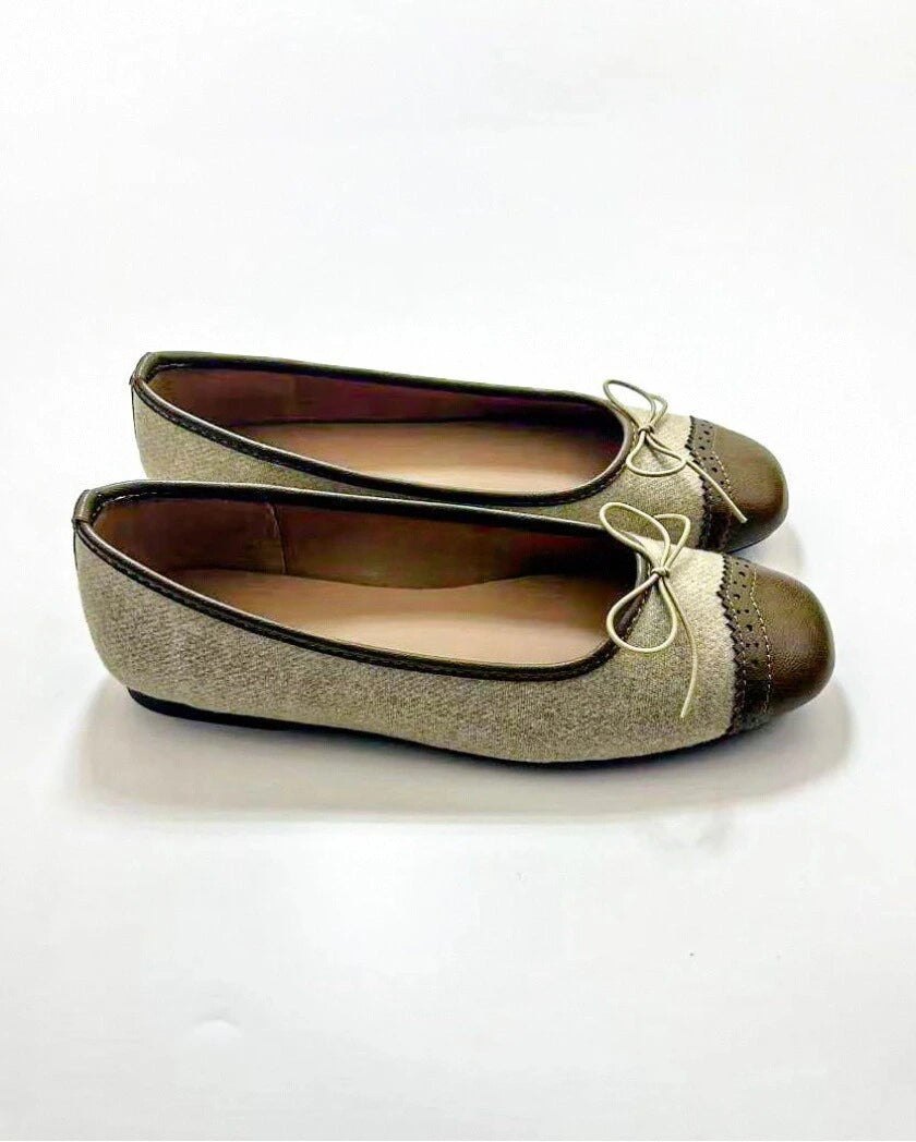 Color Block Round Toe Flats