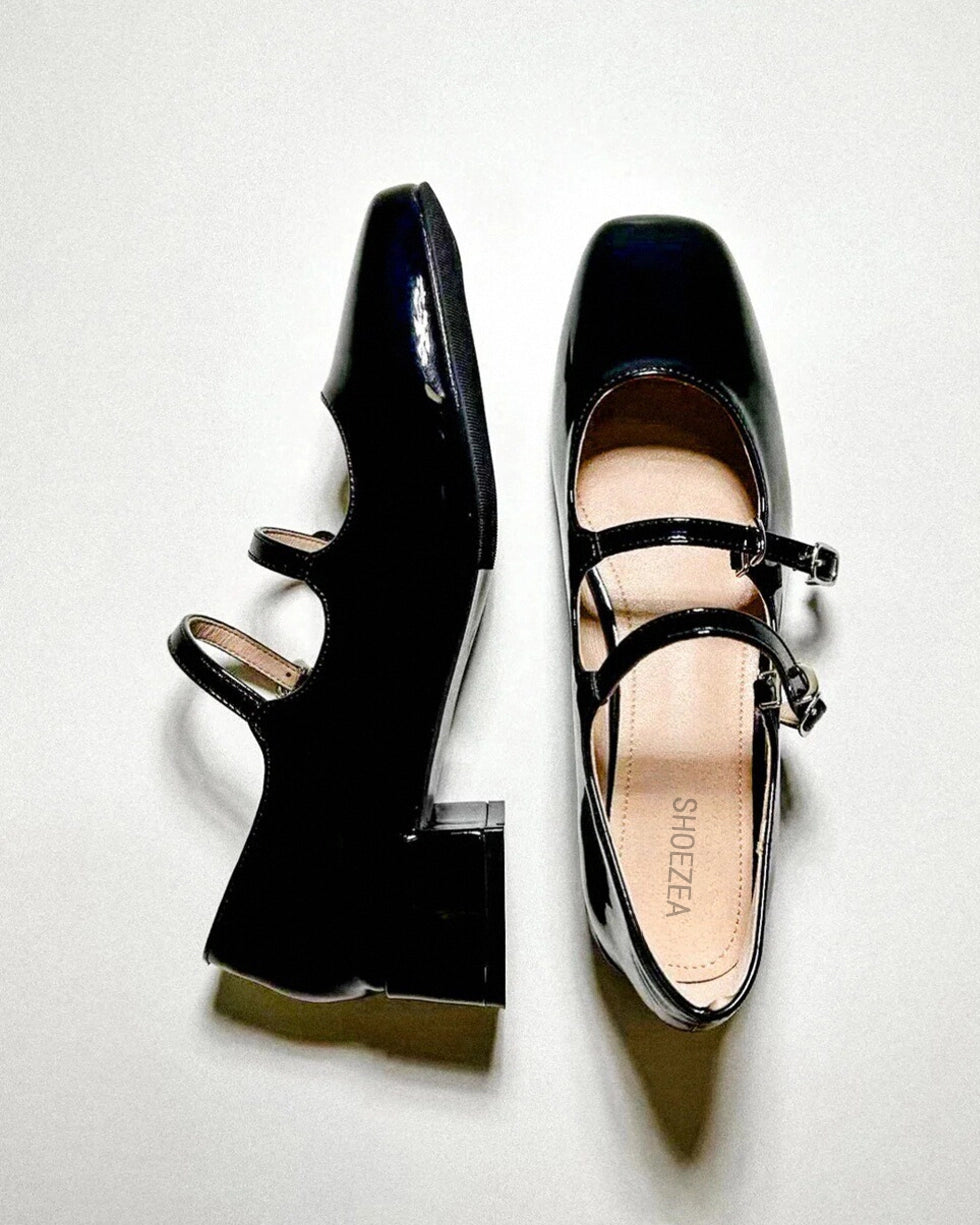 Double Strap Mary Jane Heels