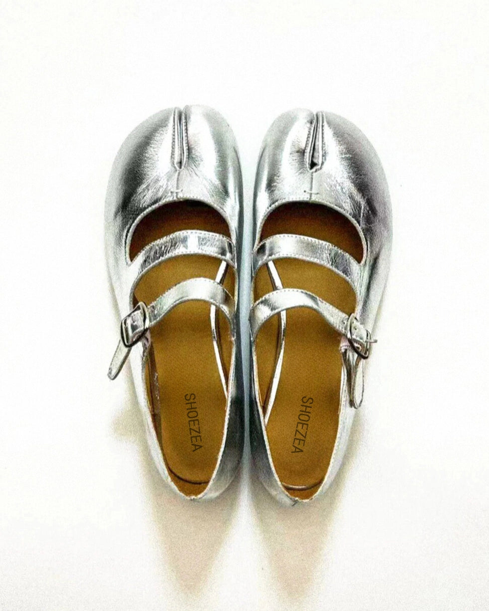 Double Straps Tabi Ballet Flats