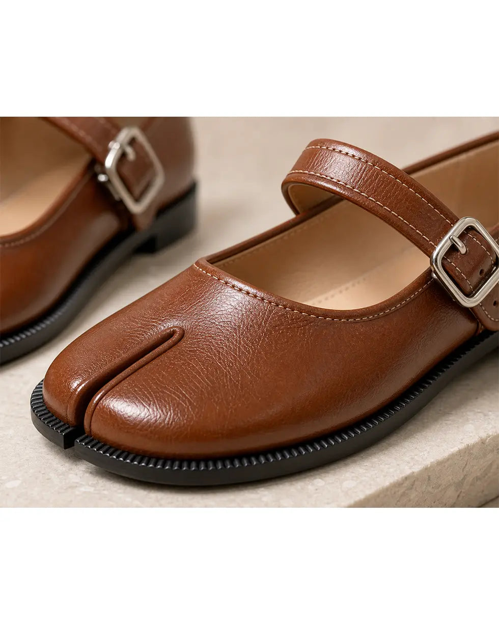 Shoezea Women’s Split-Toe Mary Jane Tabi Shoes with Adjustable Comfort Strap