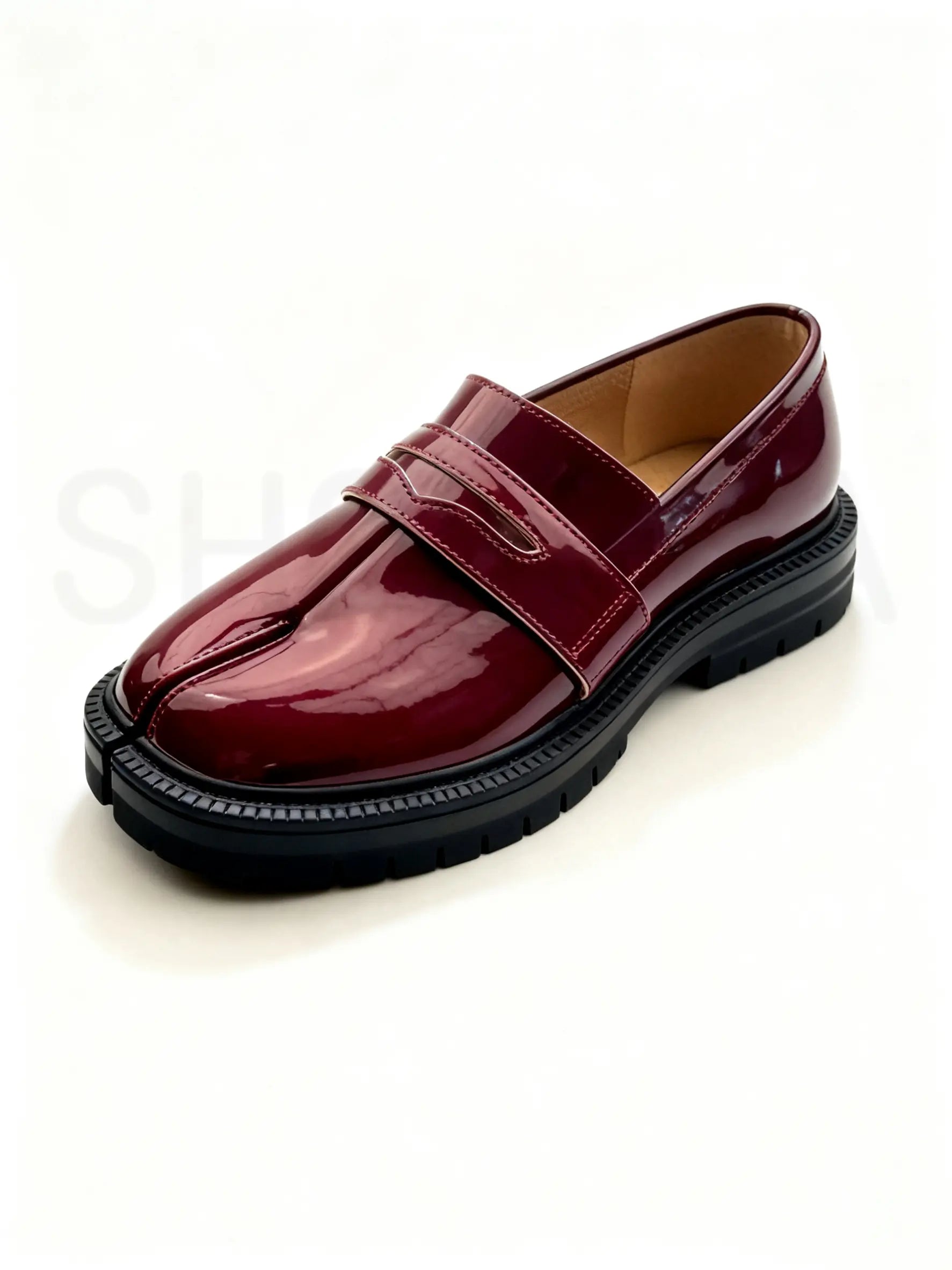 Shoezea Split-Toe Tabi Loafers with Chunky Block Heel