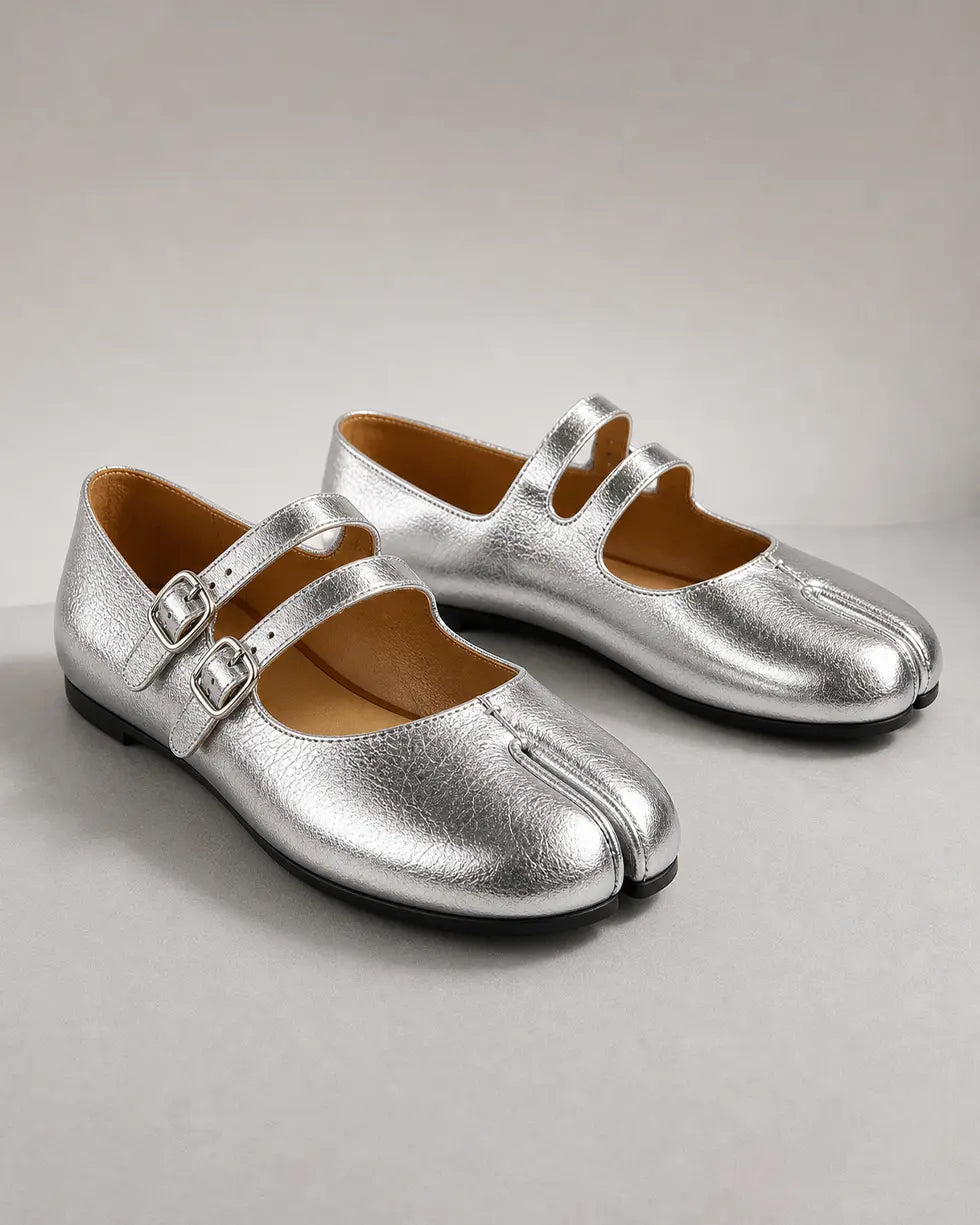 Shoezea Women’s Split-Toe Tabi Ballet Flats with Double Adjustable Straps