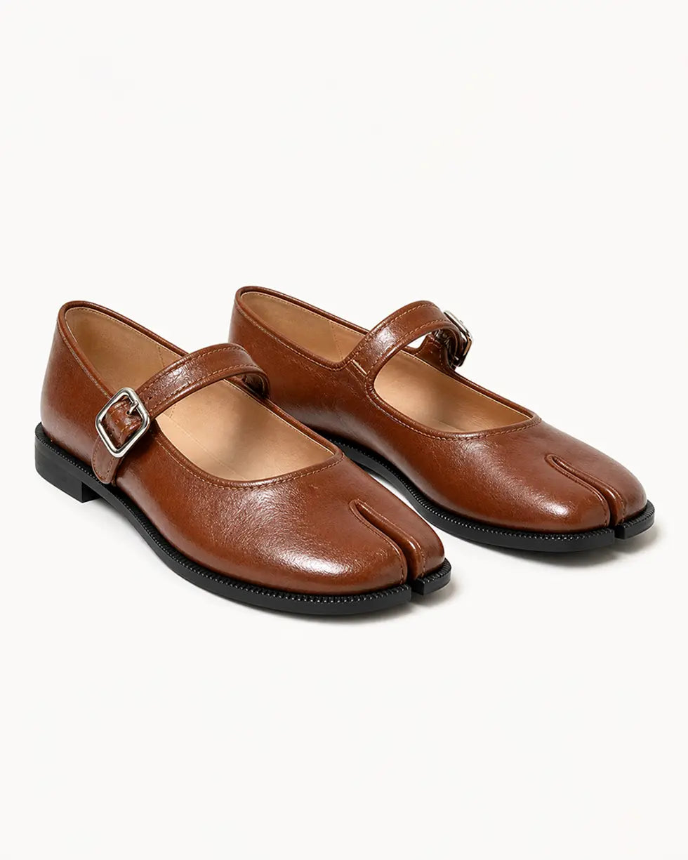 Shoezea Women’s Split-Toe Mary Jane Tabi Shoes with Adjustable Comfort Strap