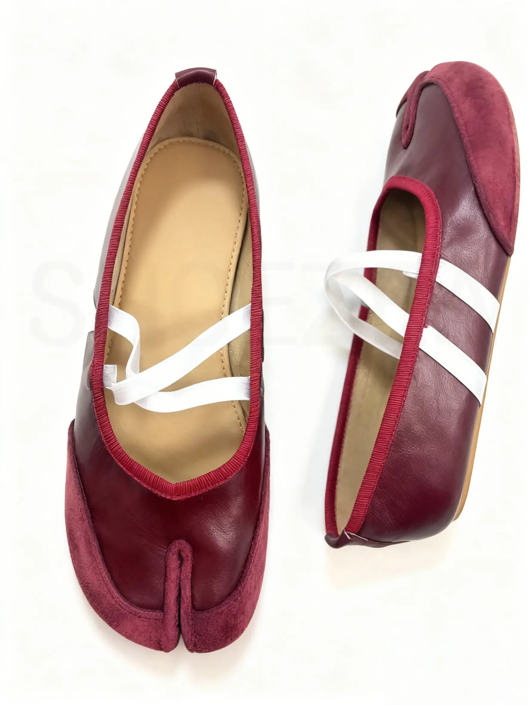Shoezea Split-Toe Tabi Ballet Sneakers with Crisscross Straps