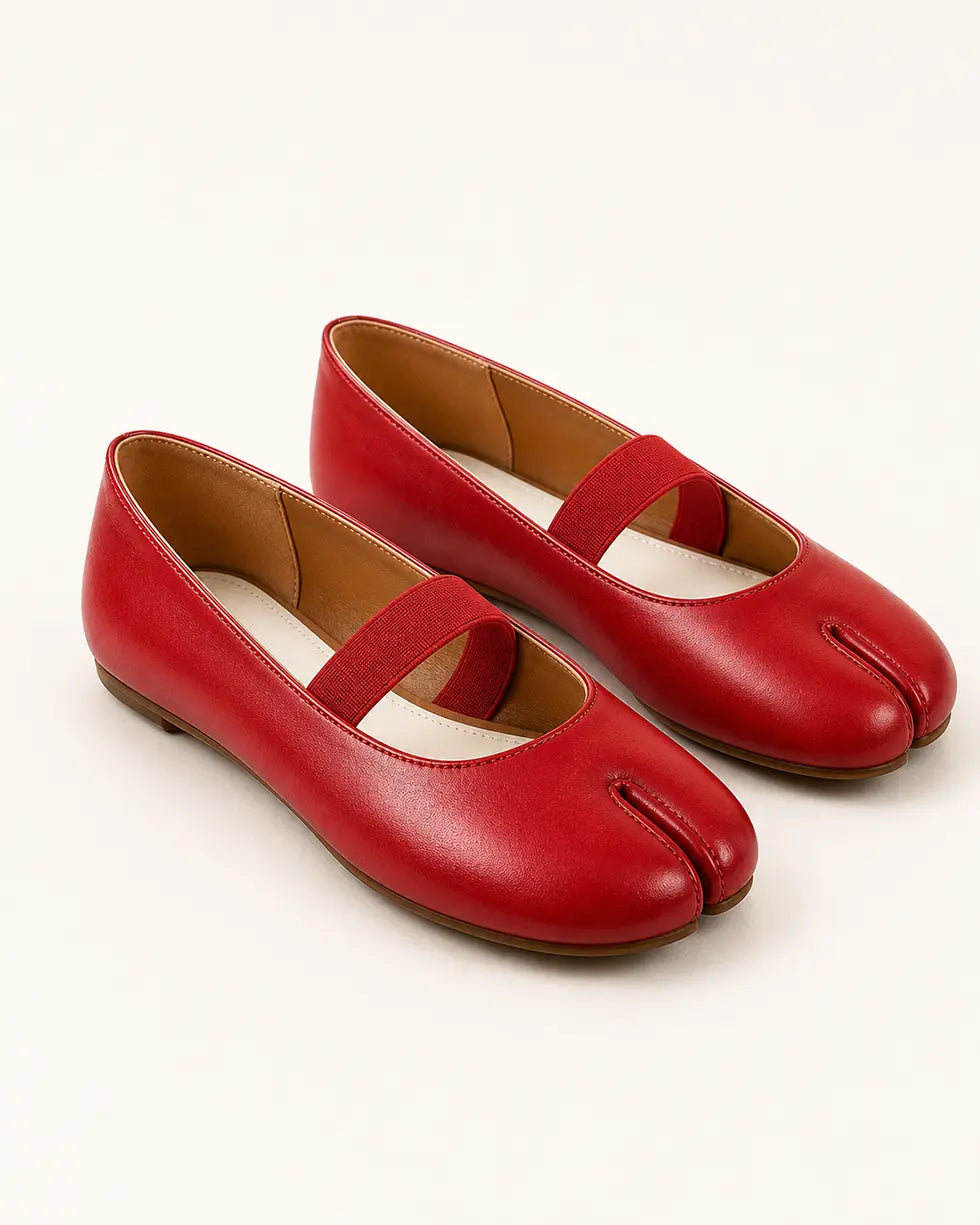 Shoezea Split-Toe Tabi Flats with Simple Single Strap Design