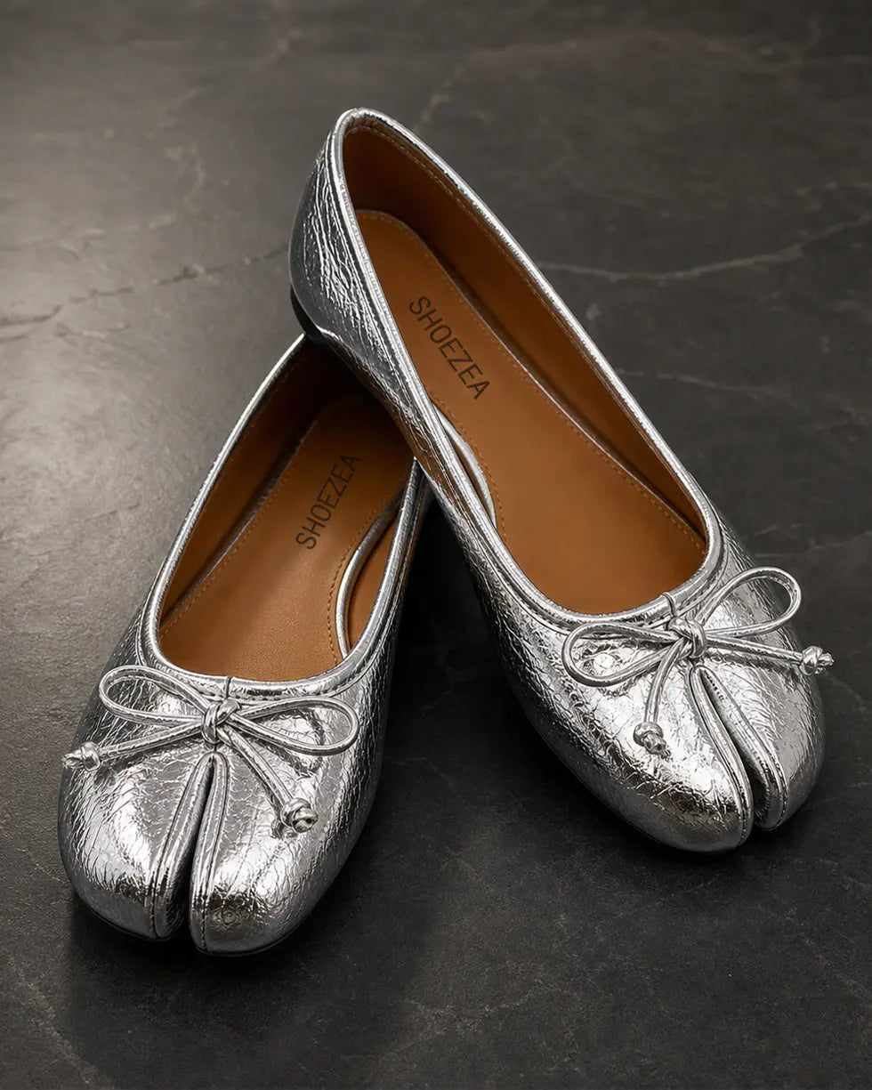 Shoezea Women’s Split-Toe Tabi Ballet Flats with Elegant Bow Detail