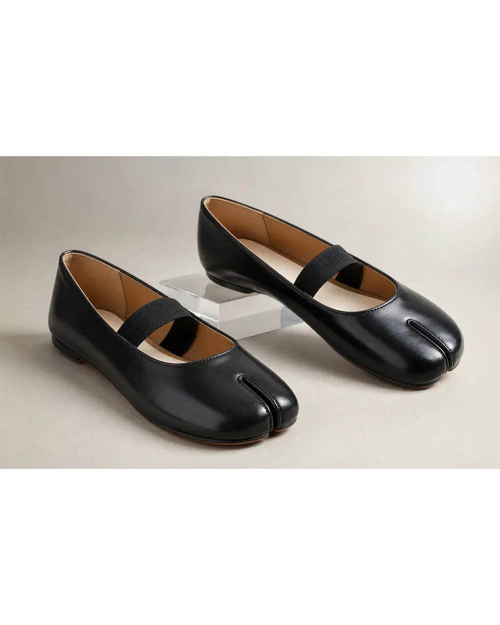 Shoezea Split-Toe Tabi Flats with Simple Single Strap Design