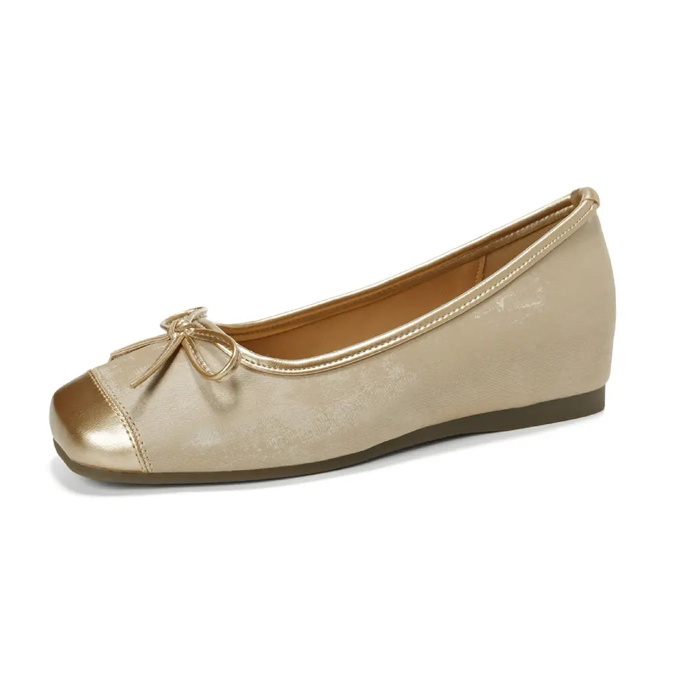 Shoezea Square Toe Ballet Flats – Women’s Hidden Heel Bow Flats