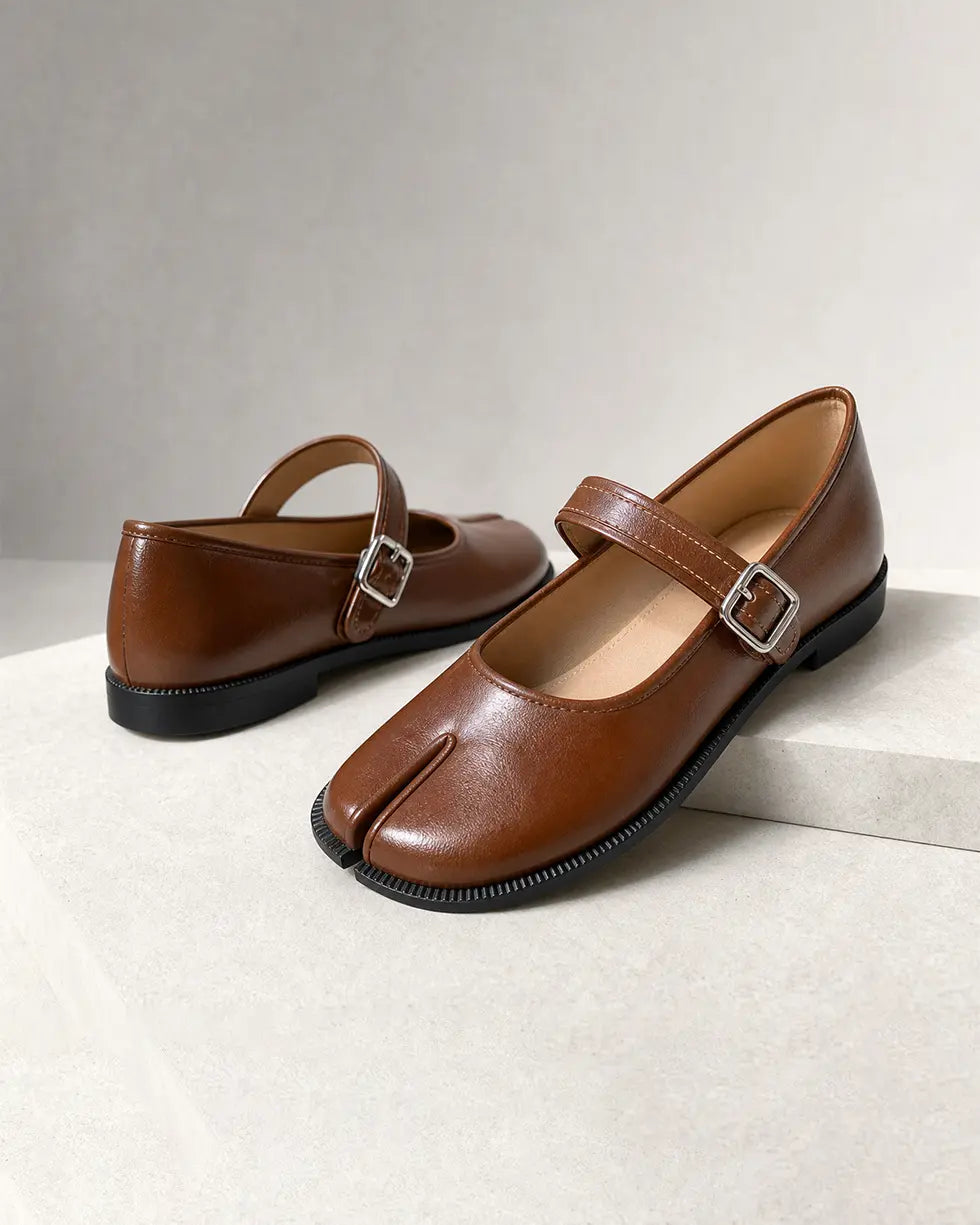 Shoezea Women’s Split-Toe Mary Jane Tabi Shoes with Adjustable Comfort Strap