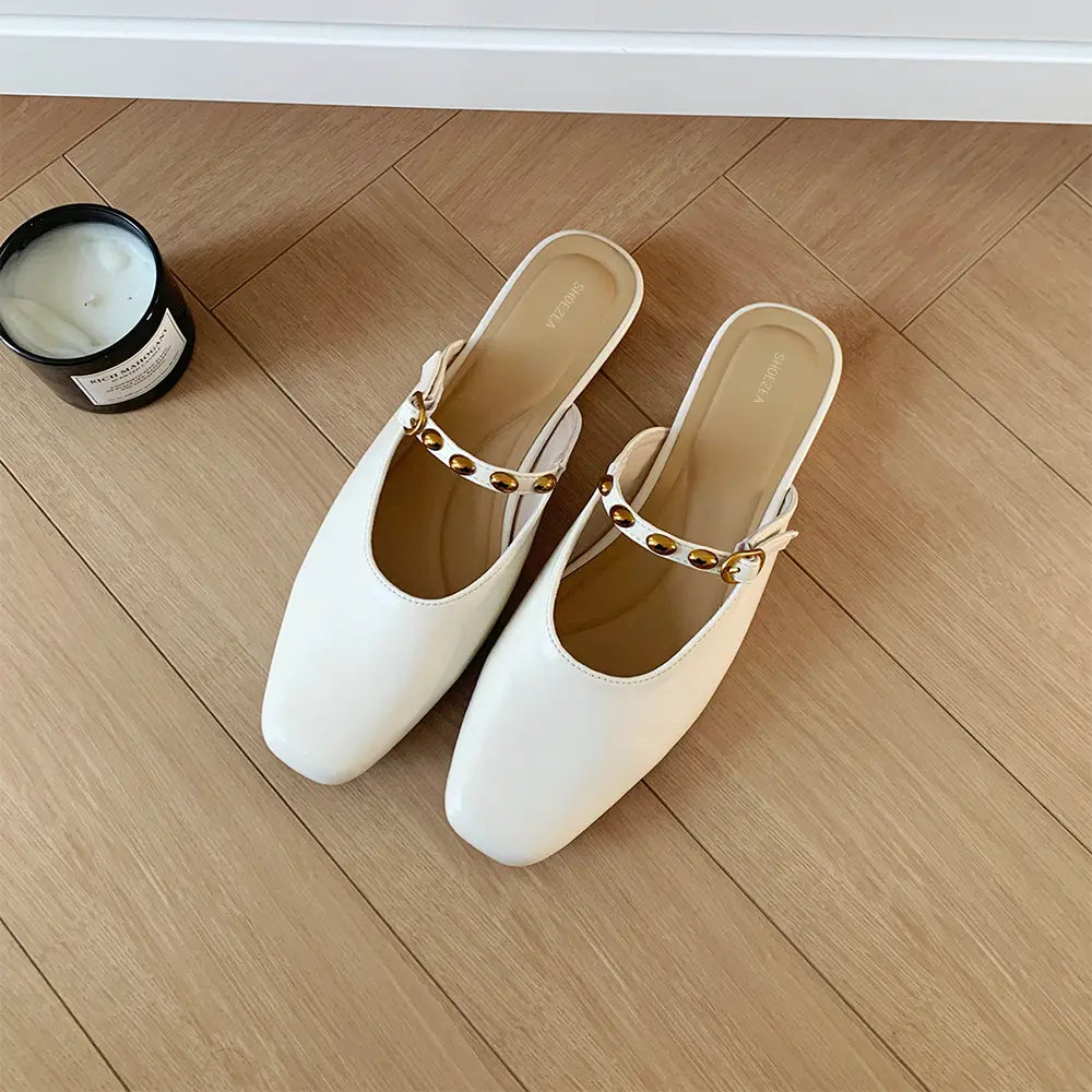 Shoezea Women’s Summer Mule Heels – Elegant Square Toe Satin Slides