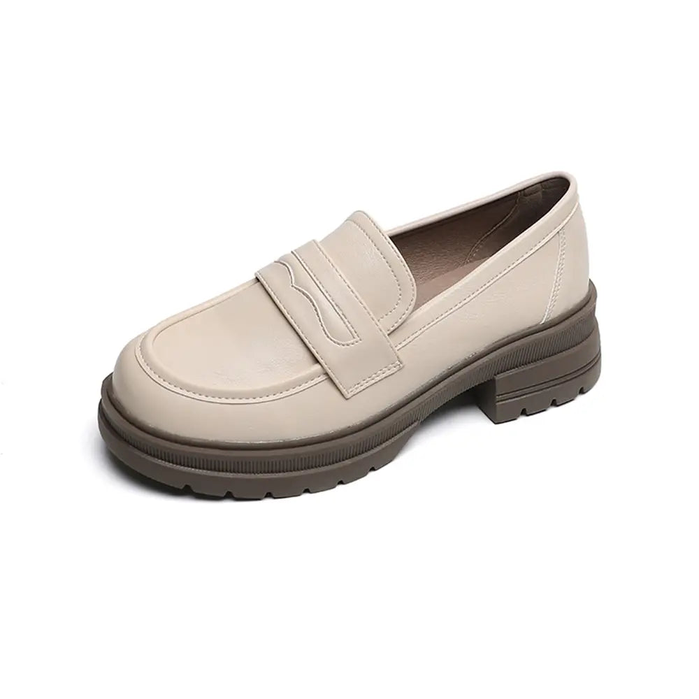 Shoezea Vintage Inspired Loafers – Soft Sole Block Heel Shoes for Women