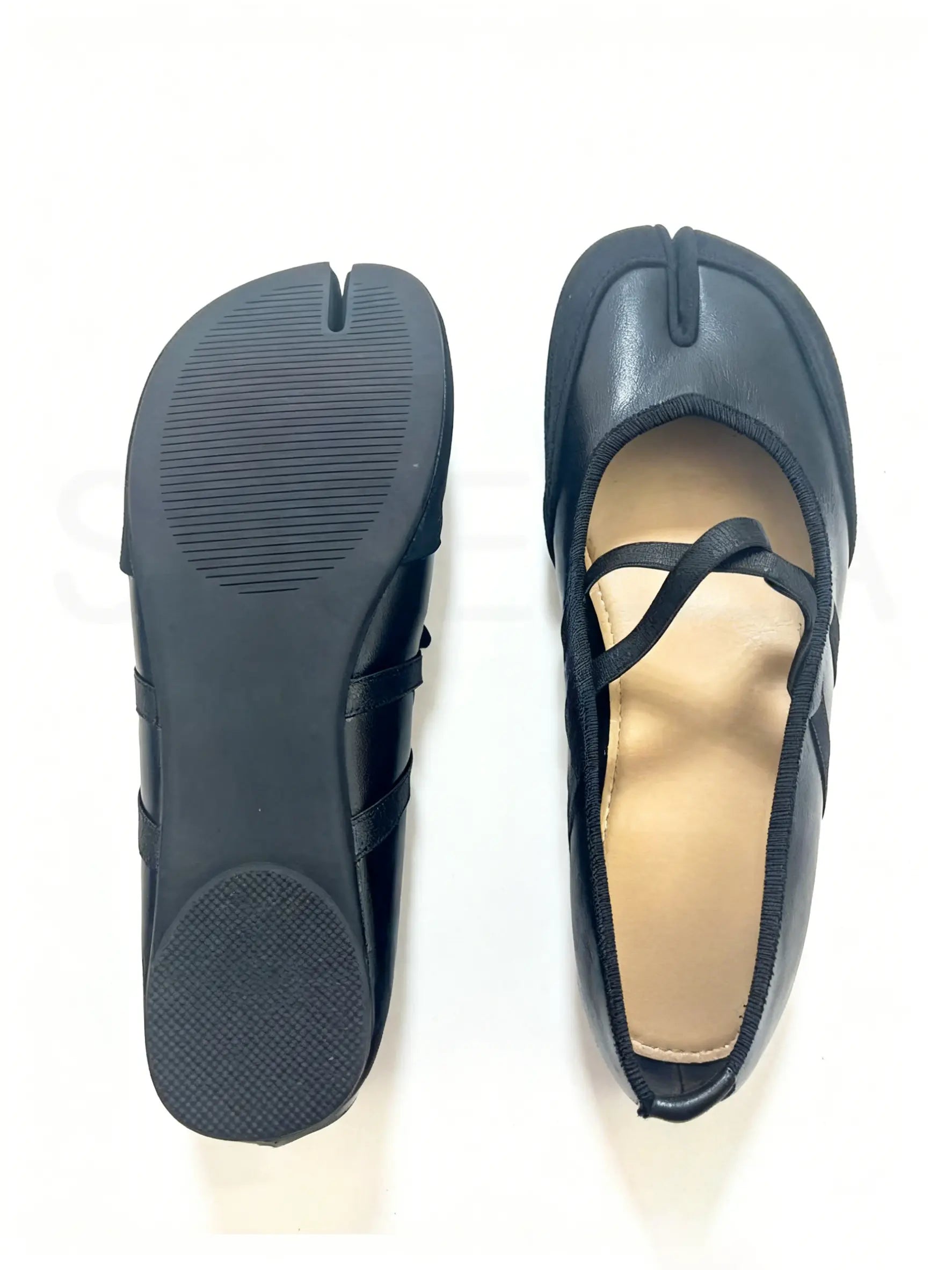Shoezea Split-Toe Tabi Ballet Sneakers with Crisscross Straps
