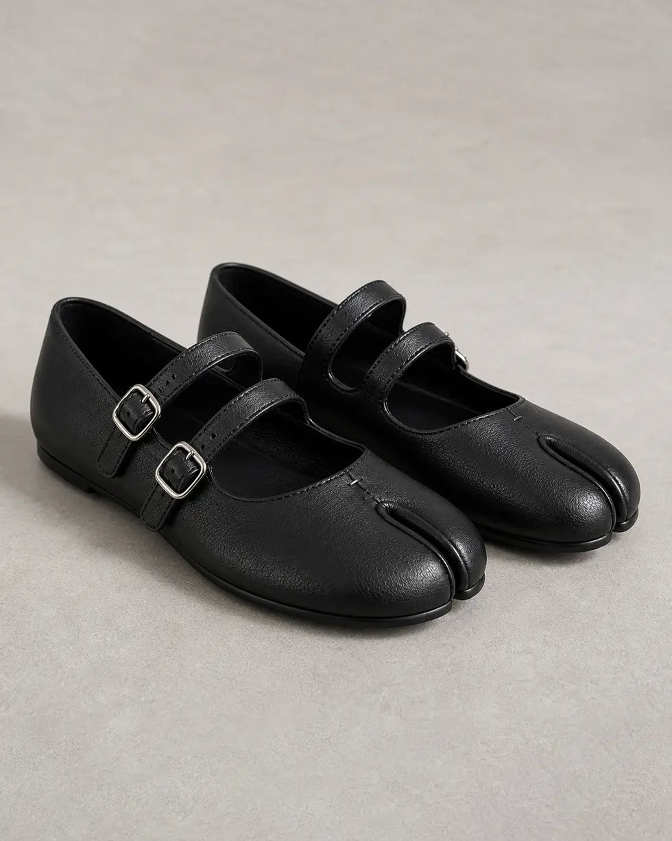 Shoezea Women’s Split-Toe Tabi Ballet Flats with Double Adjustable Straps