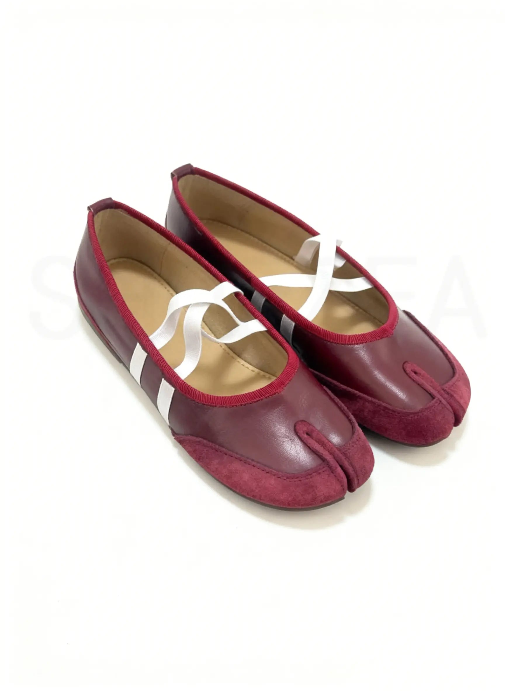 Shoezea Split-Toe Tabi Ballet Sneakers with Crisscross Straps