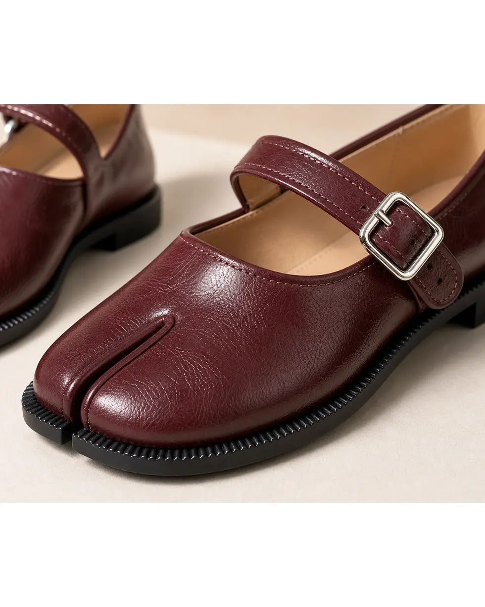 Shoezea Women’s Split-Toe Mary Jane Tabi Shoes with Adjustable Comfort Strap