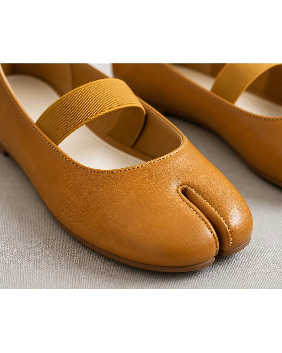 Shoezea Split-Toe Tabi Flats with Simple Single Strap Design