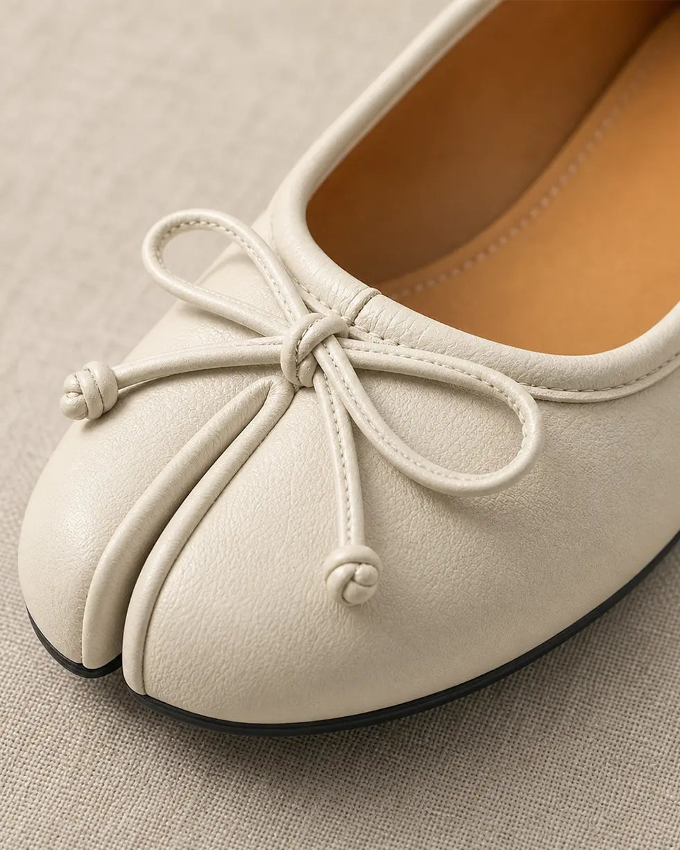 Shoezea Women’s Split-Toe Tabi Ballet Flats with Elegant Bow Detail