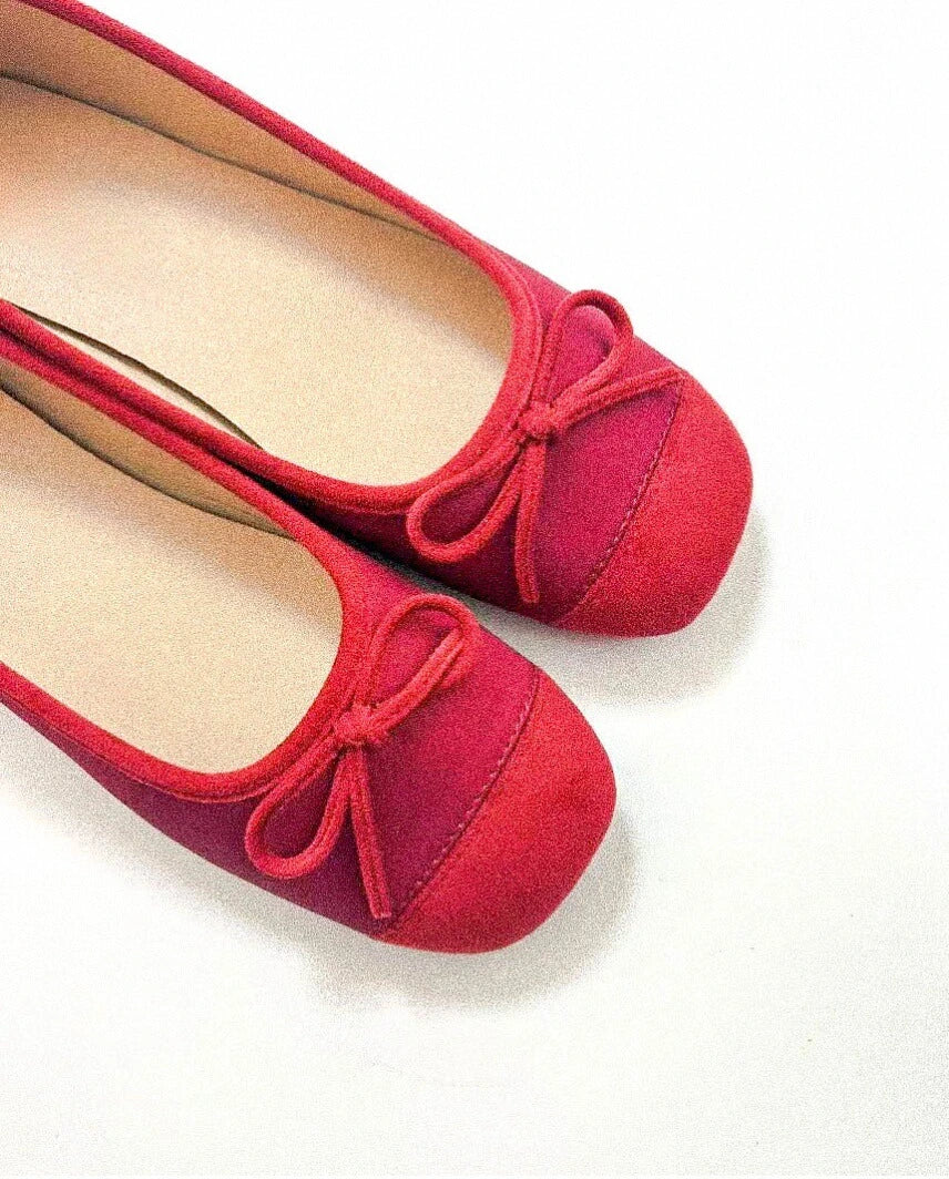 Shoezea Round Toe Tie Bow Ballet Flats