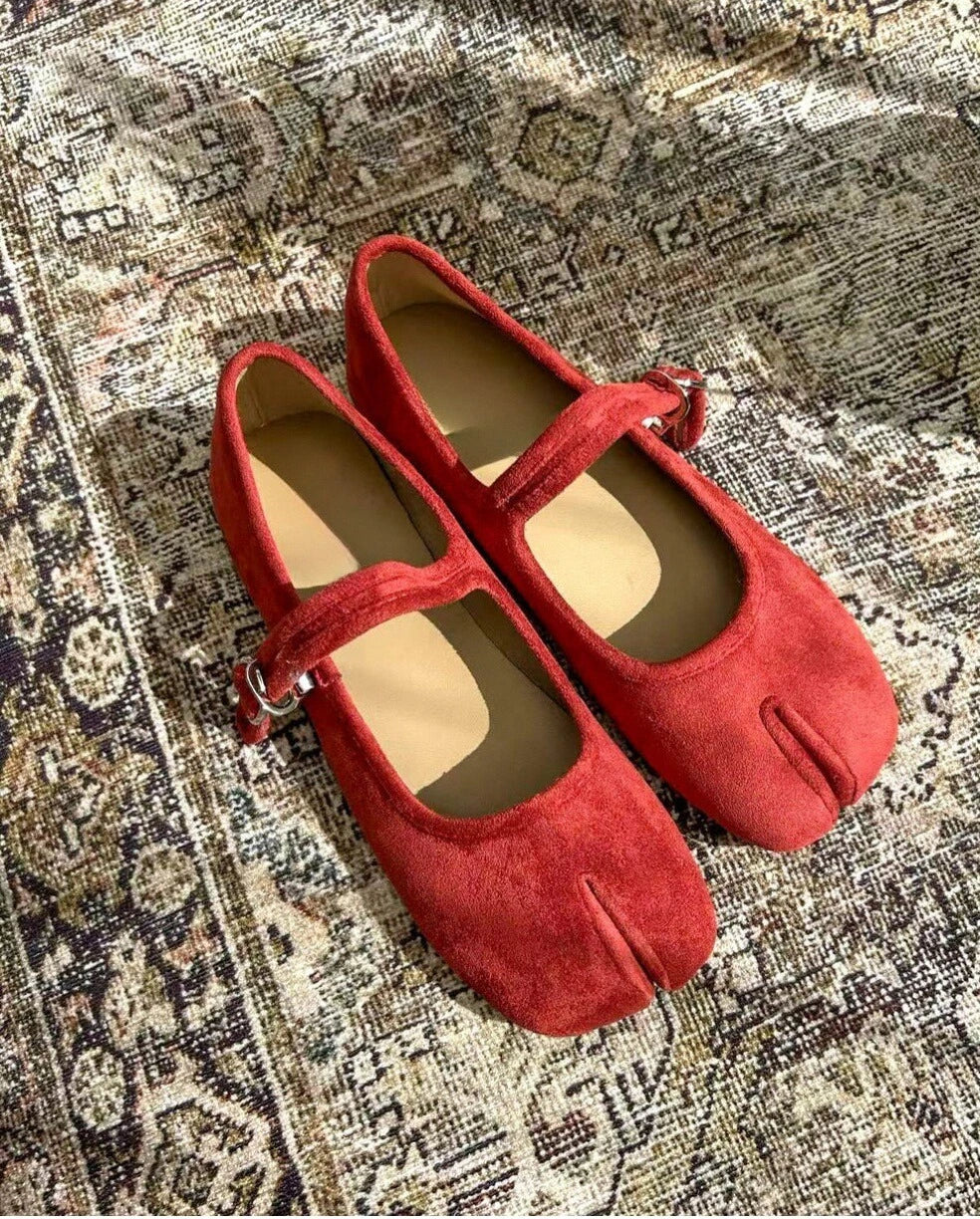 Shoezea Suede Tabi Ballet Flats