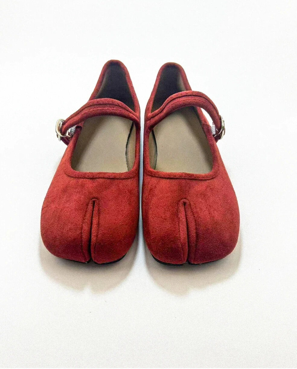 Shoezea Suede Tabi Ballet Flats