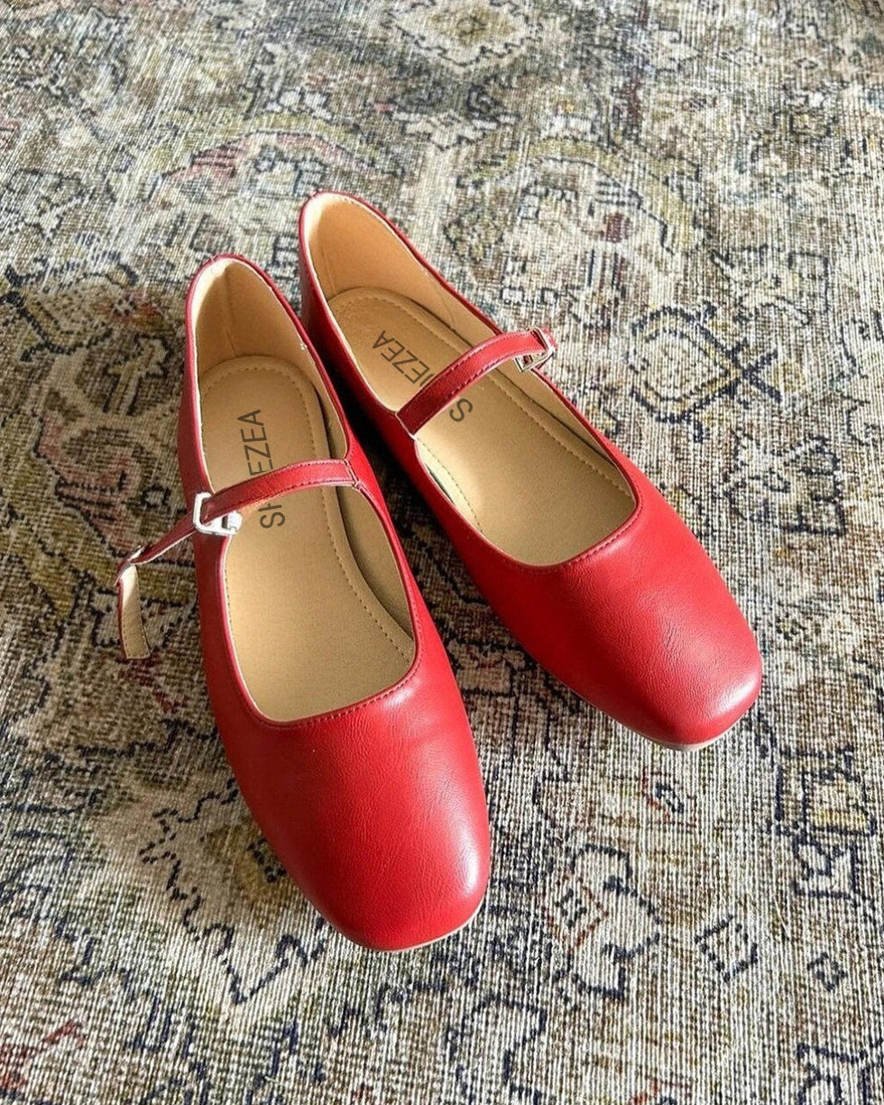 Shoezea Round Toe Mary Jane Flats