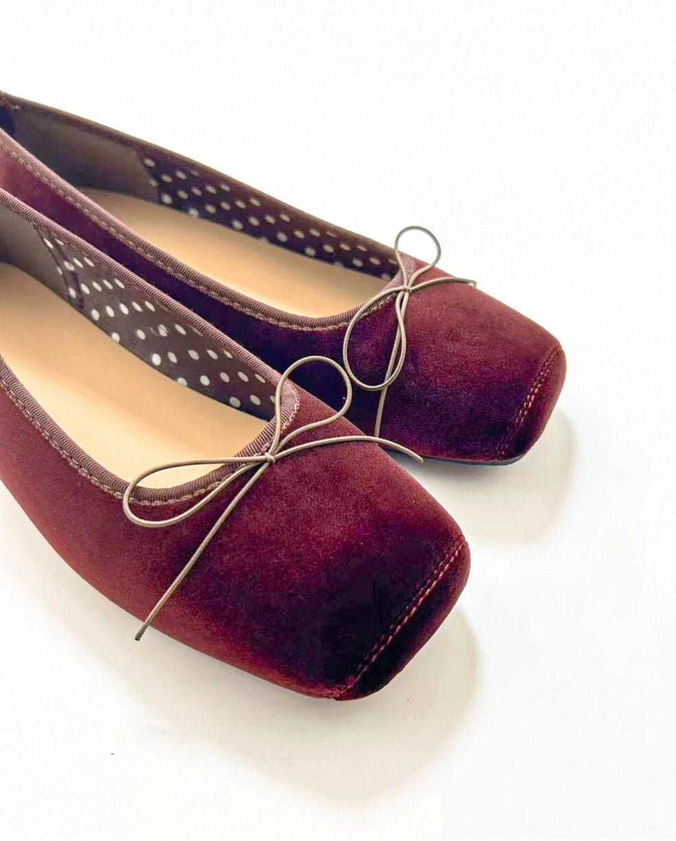 Shoezea Suede Plain Toe Ballet Flats