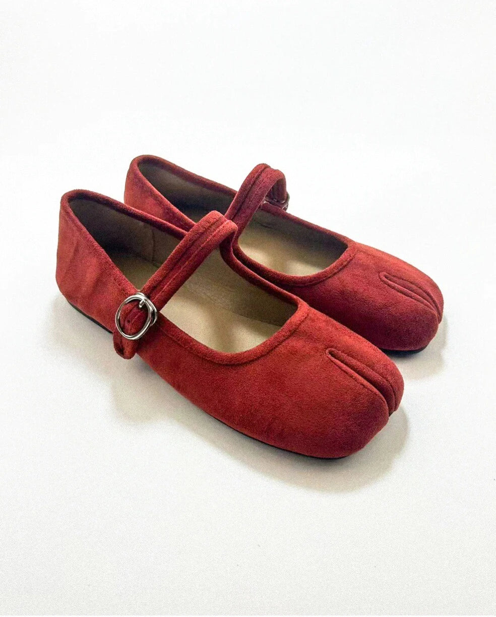 Shoezea Suede Tabi Ballet Flats