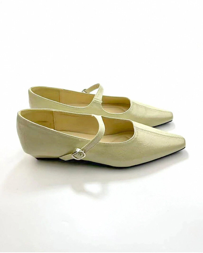 Shoezea Point Toe Wedge Heel Mary Janes