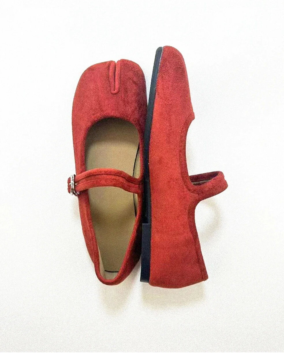 Shoezea Suede Tabi Ballet Flats