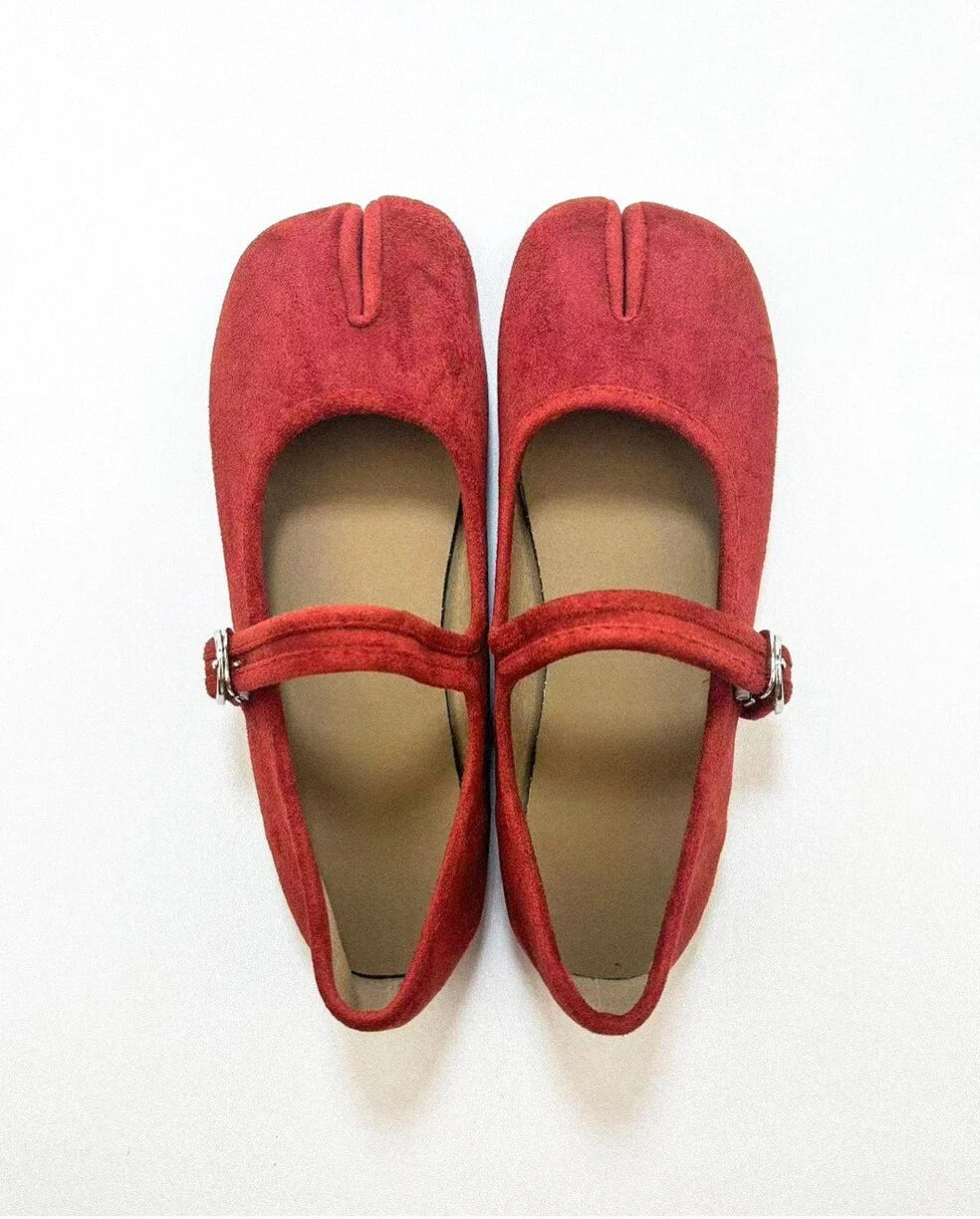 Shoezea Suede Tabi Ballet Flats